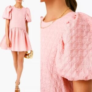 NWT English Factory Pink Penelope Balloon Sleeve Mini Dress Sz Sm